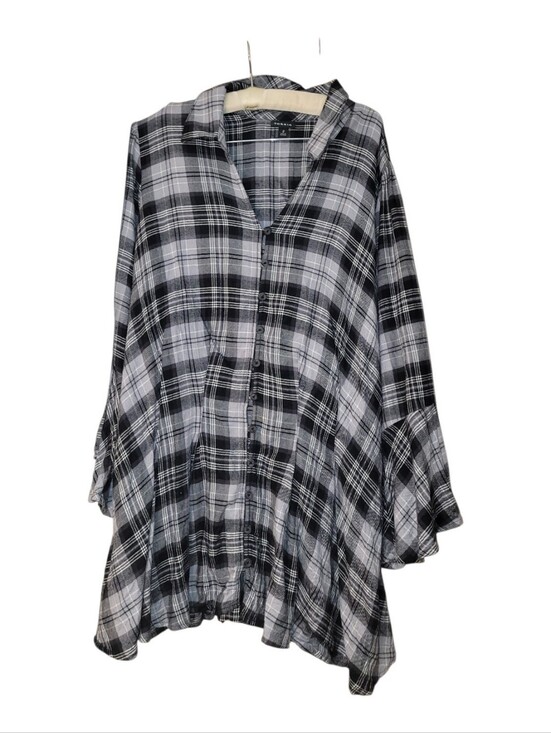 torrid Tops - Torrid 2 Plaid Flannel Fit & Flare Long Top 2X